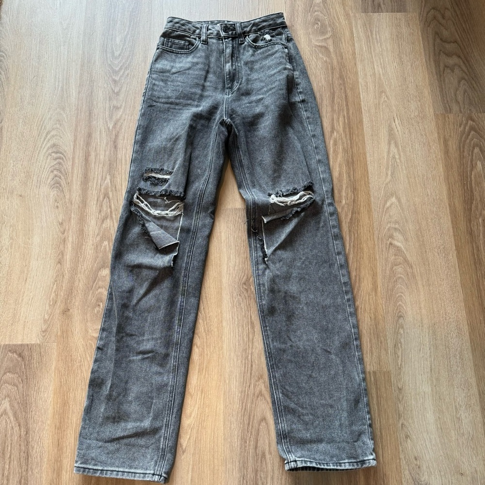 Pacsun Grey Distressed 90’s Boyfriend Denim Jeans